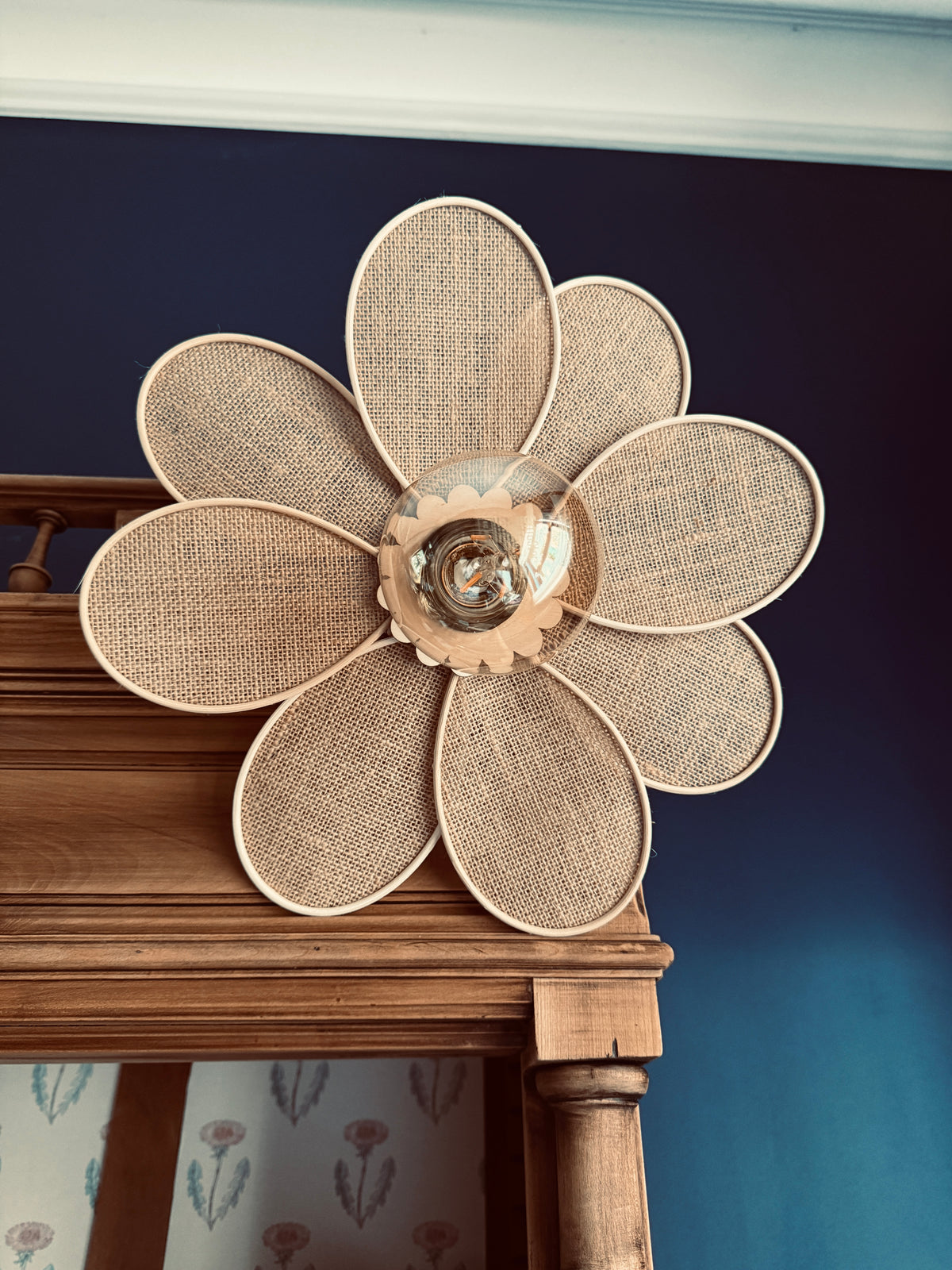 Marguerite – Lampe en toile de jute et rotin | esprit naturel & charme bohème