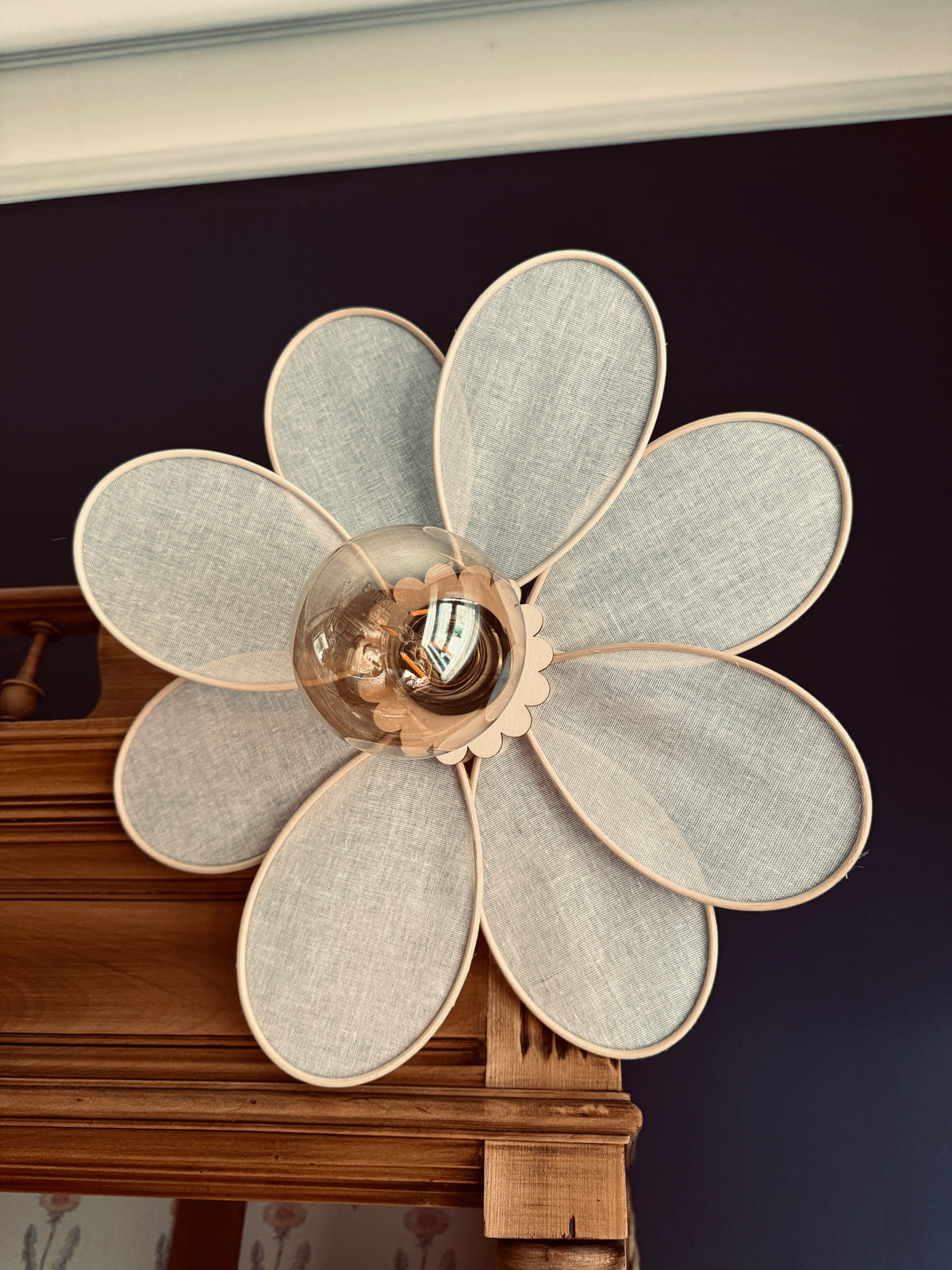 Marguerite – Lampe en voile de coton blanc et rotin | esprit naturel & charme bohème