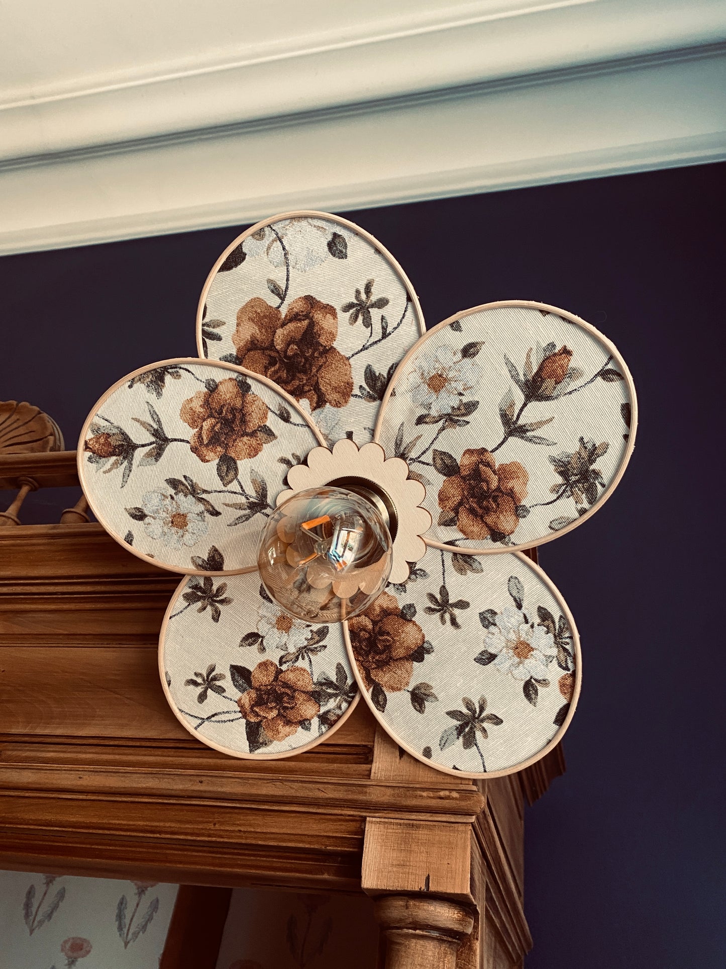 Lampe Anna charme anglais fleuri