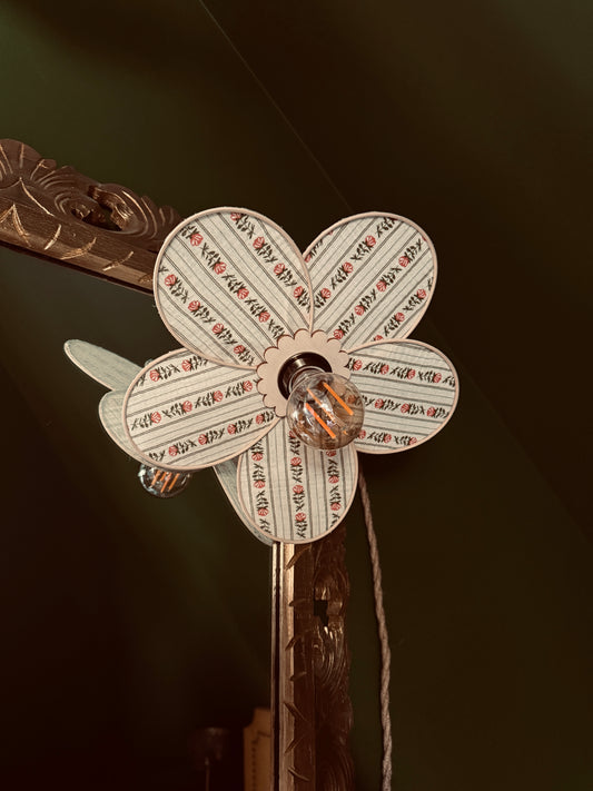 Anna – Lampe en gaze de coton fleurie | charme anglais vintage & douceur intemporelle