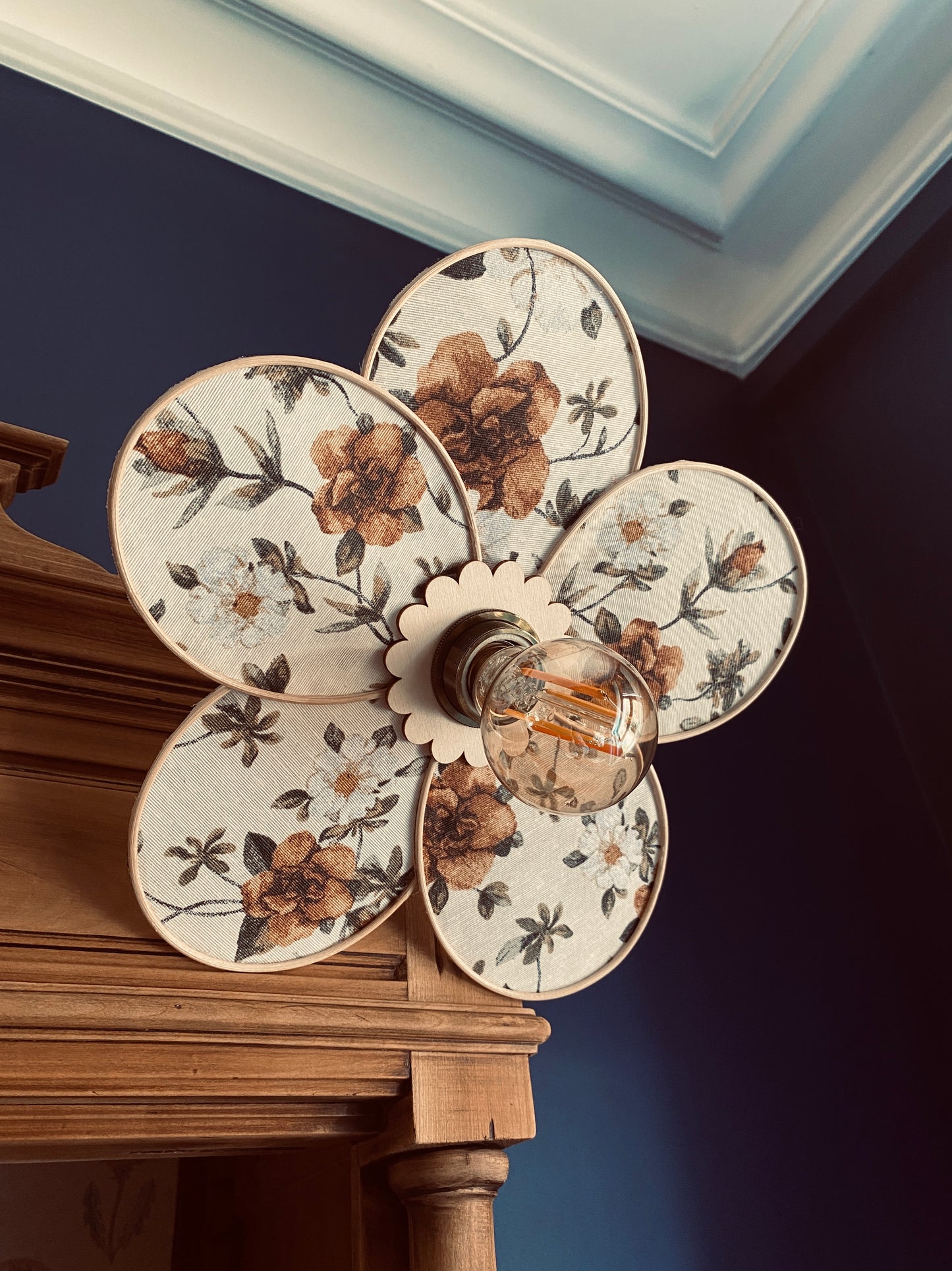 Lampe Anna charme anglais fleuri