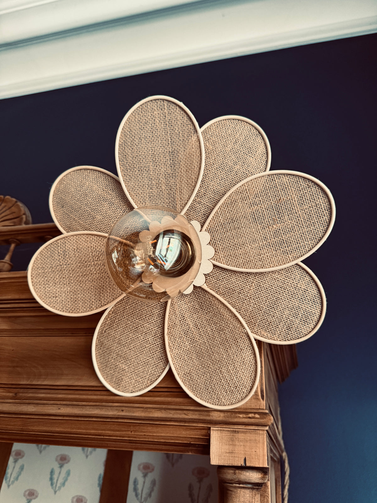 Marguerite – Lampe en toile de jute et rotin | esprit naturel & charme bohème