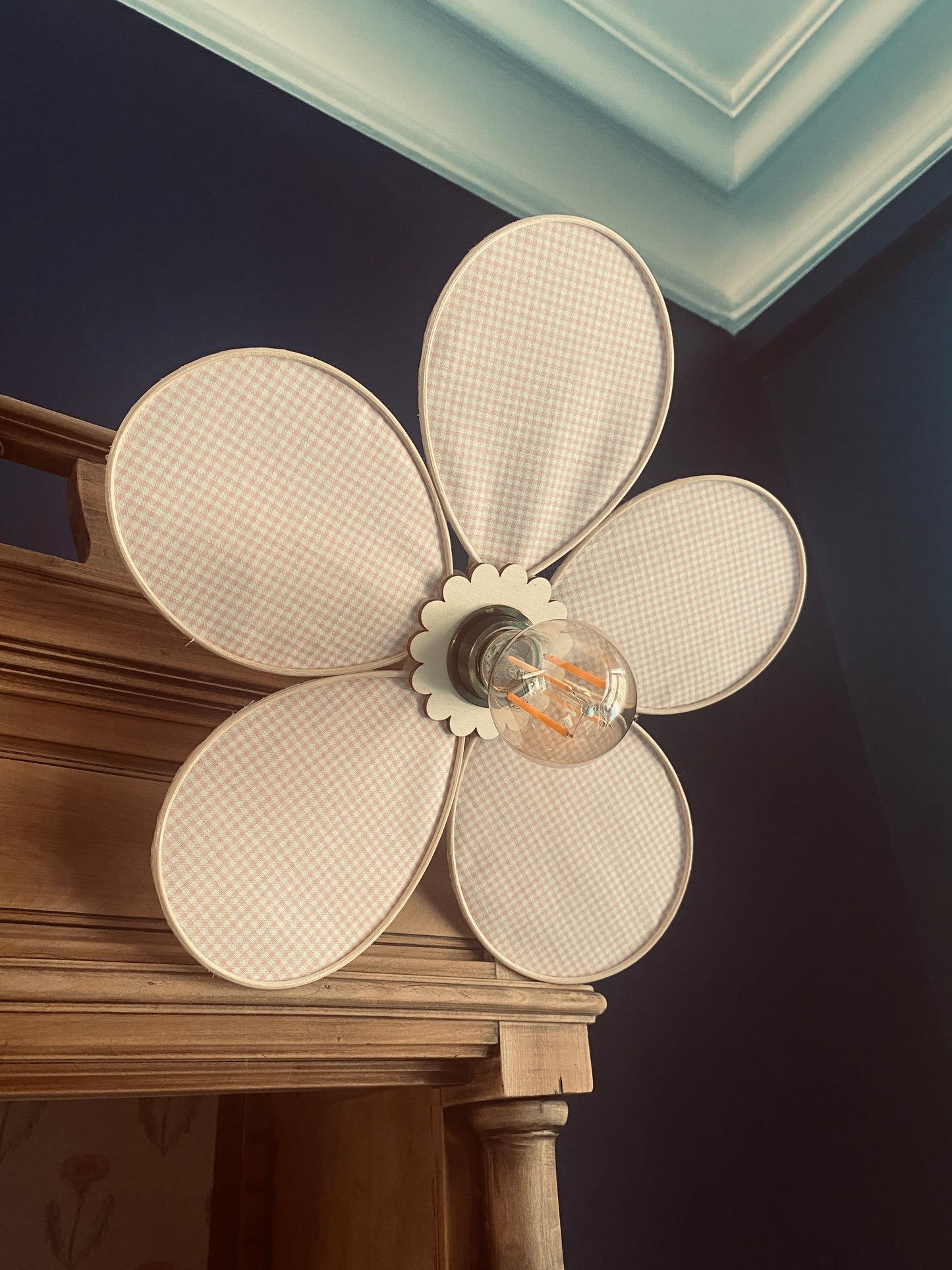 Lampe Anna vichy rose tendre
