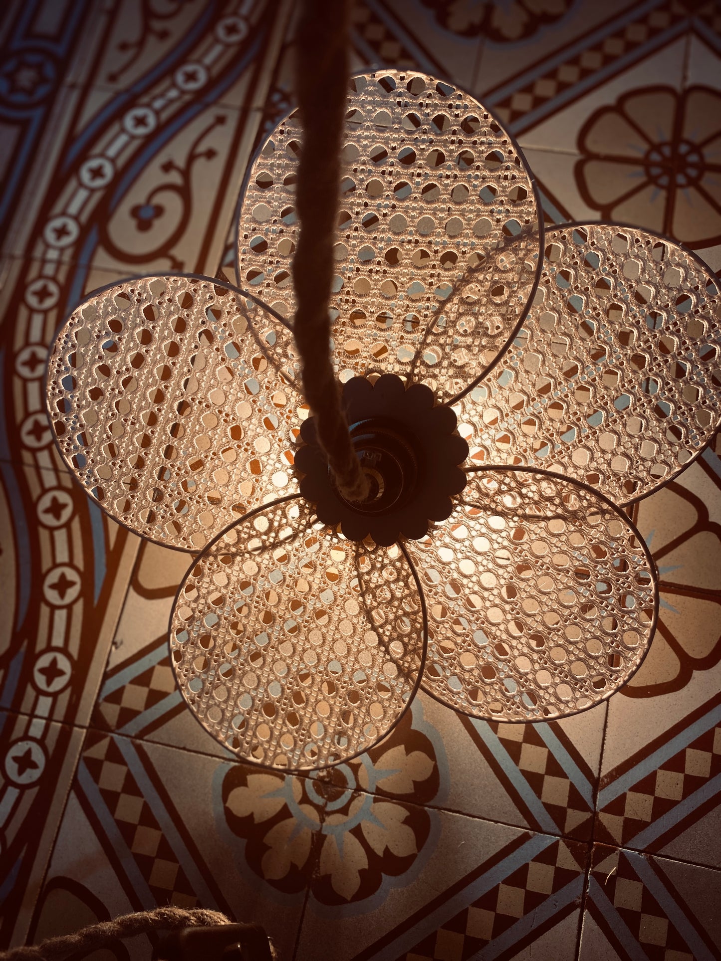Lampe Anna esprit cannage