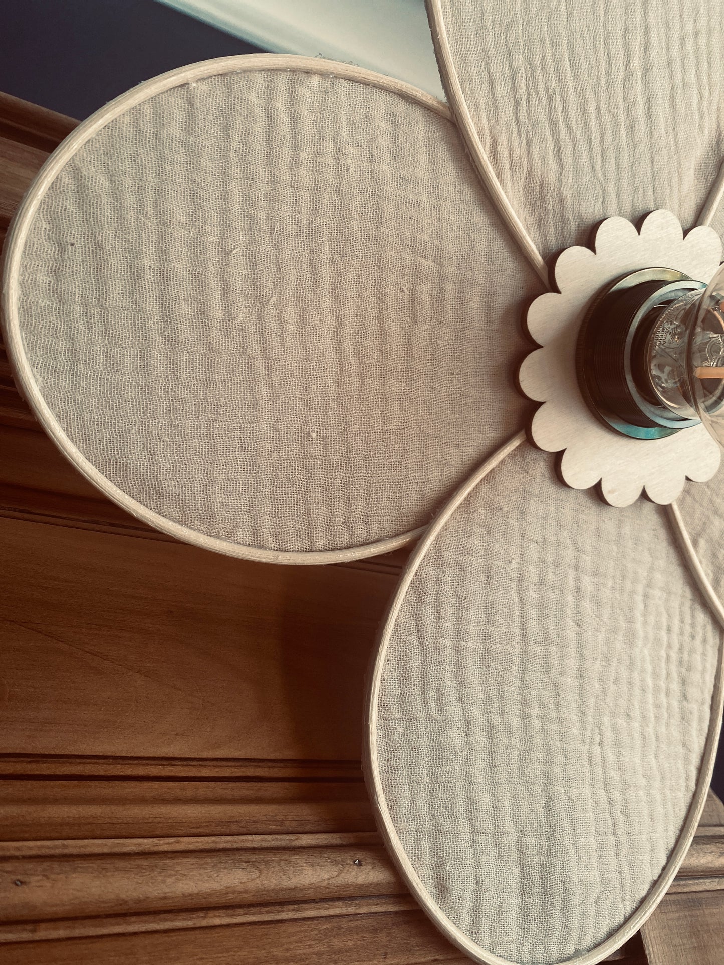 Lampe Anna en gaze de coton beige | douceur naturelle & élégance intemporelle