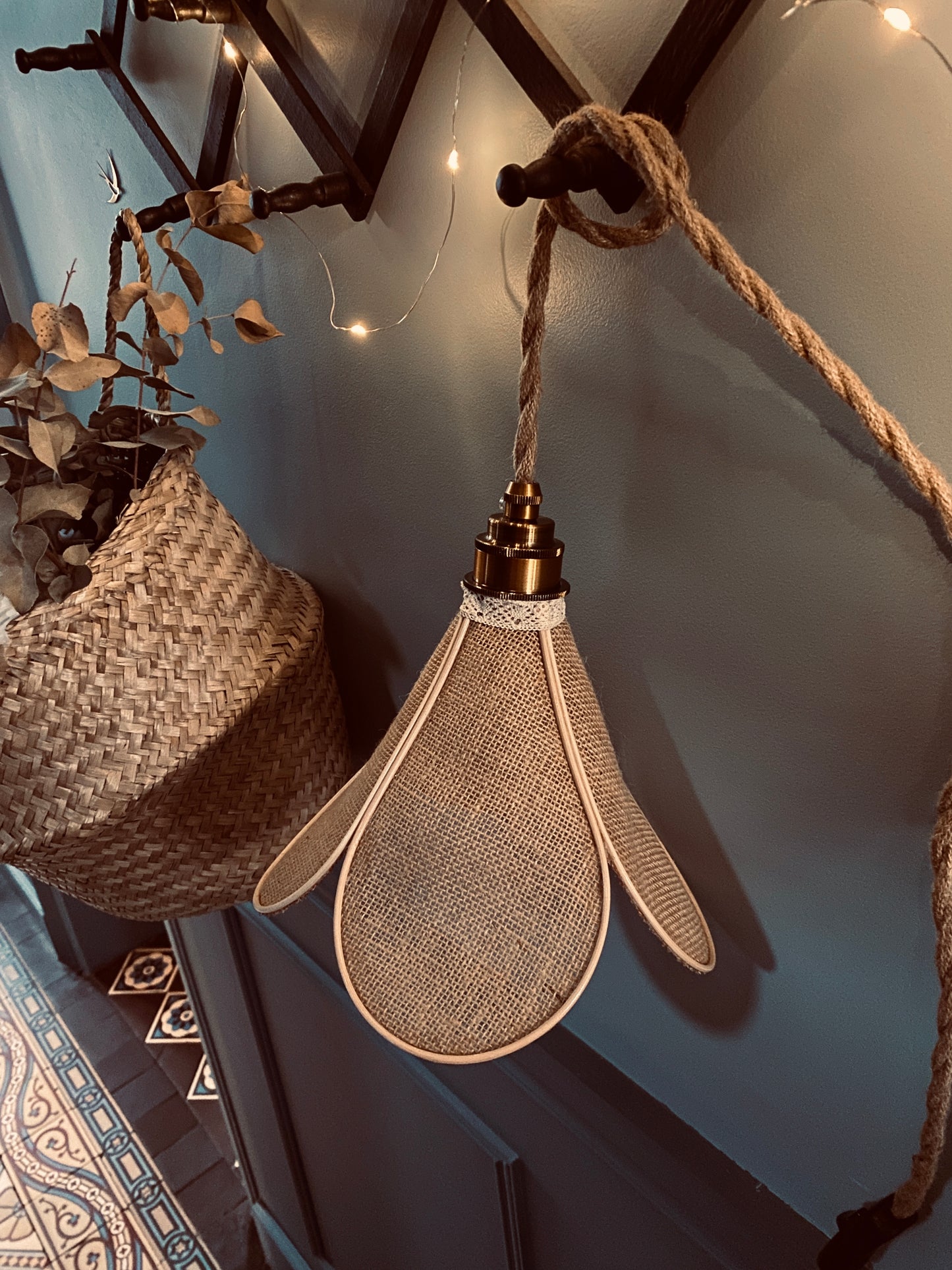 Lampe Suzie en toile de jute naturelle