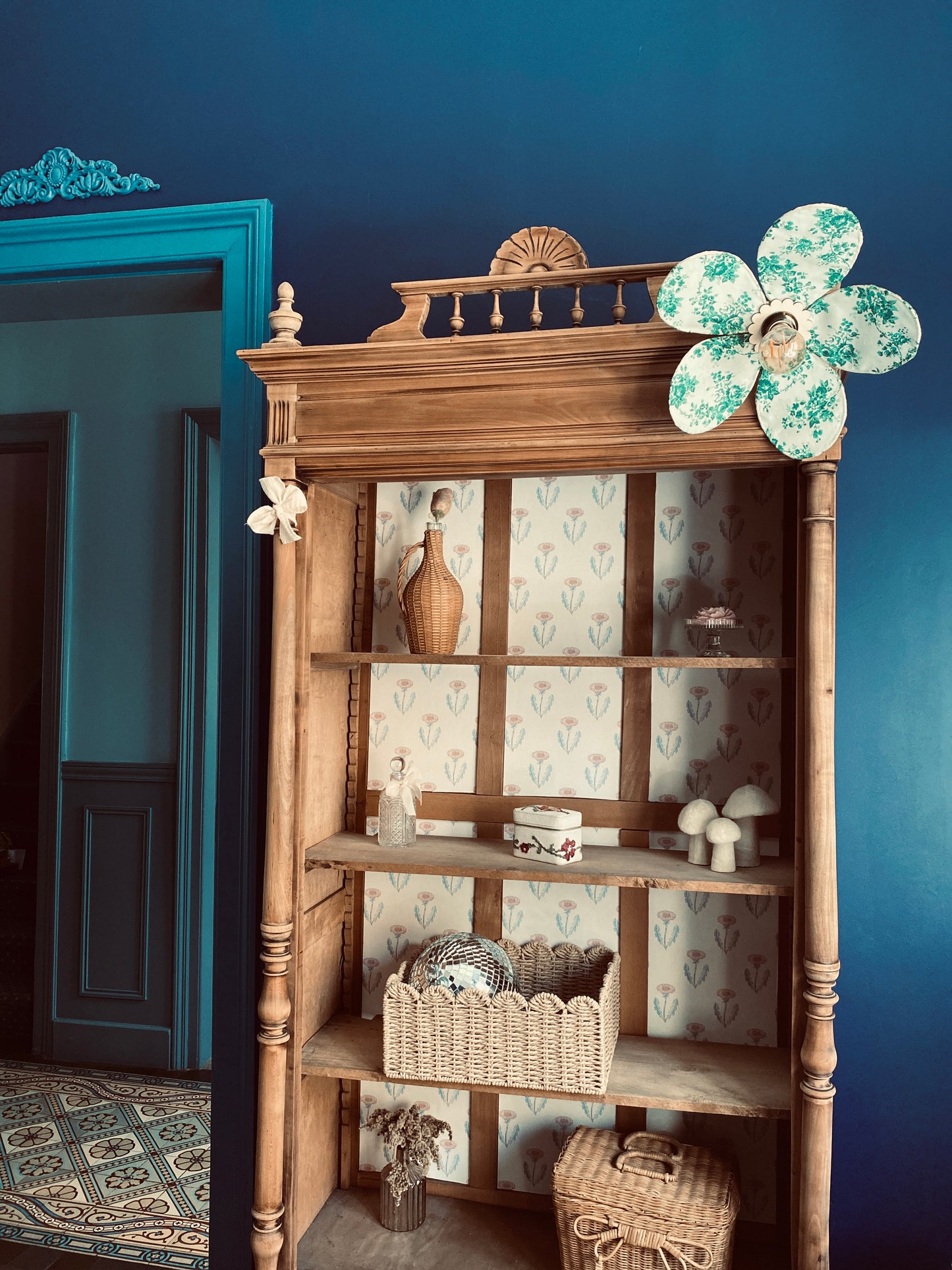 Lampe Rosalie romantique verte