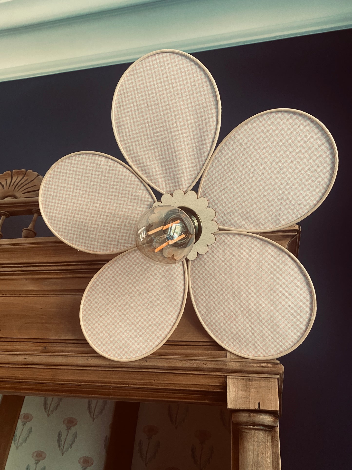 Lampe Anna vichy rose tendre