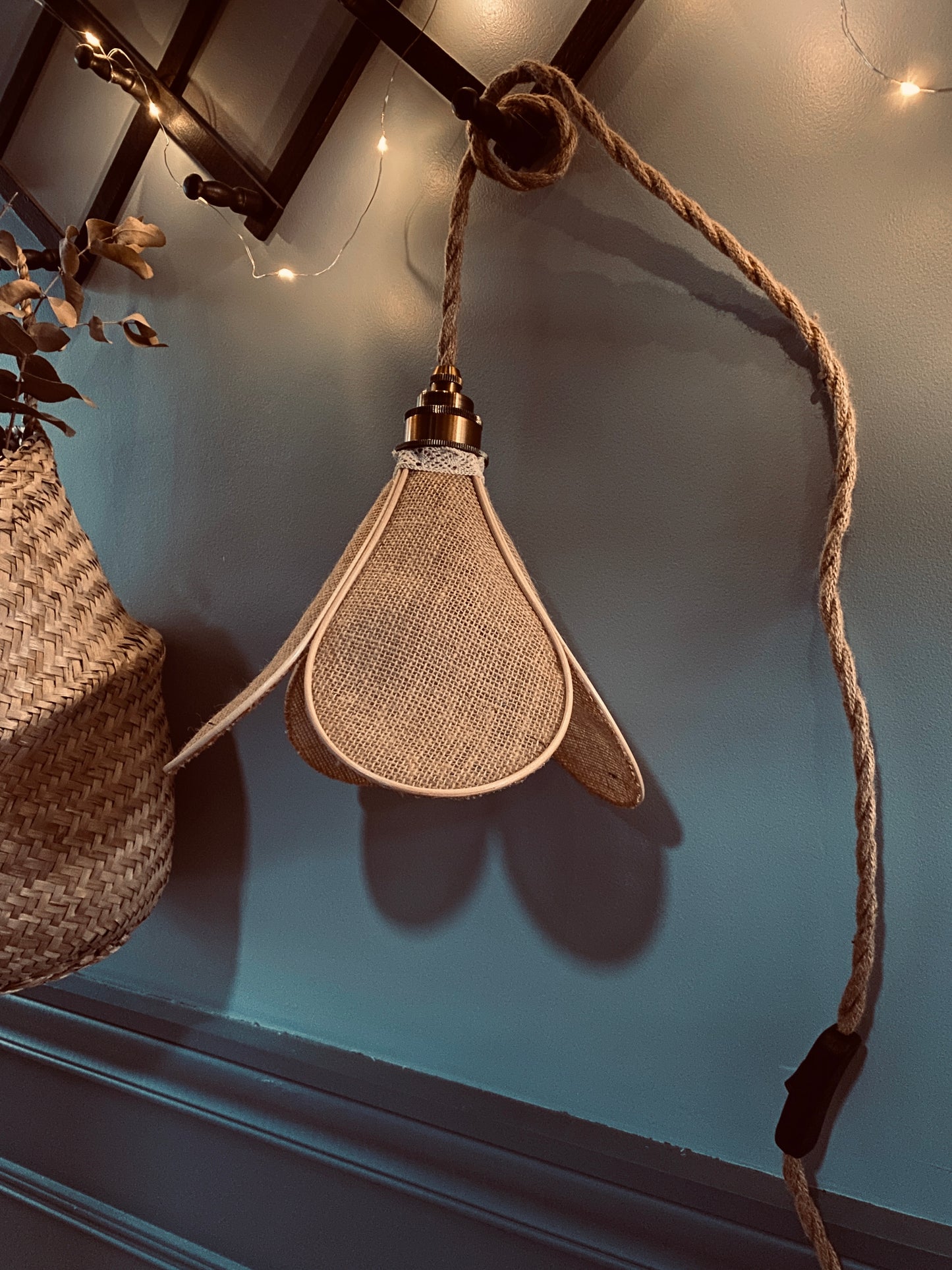 Lampe Suzie en toile de jute naturelle