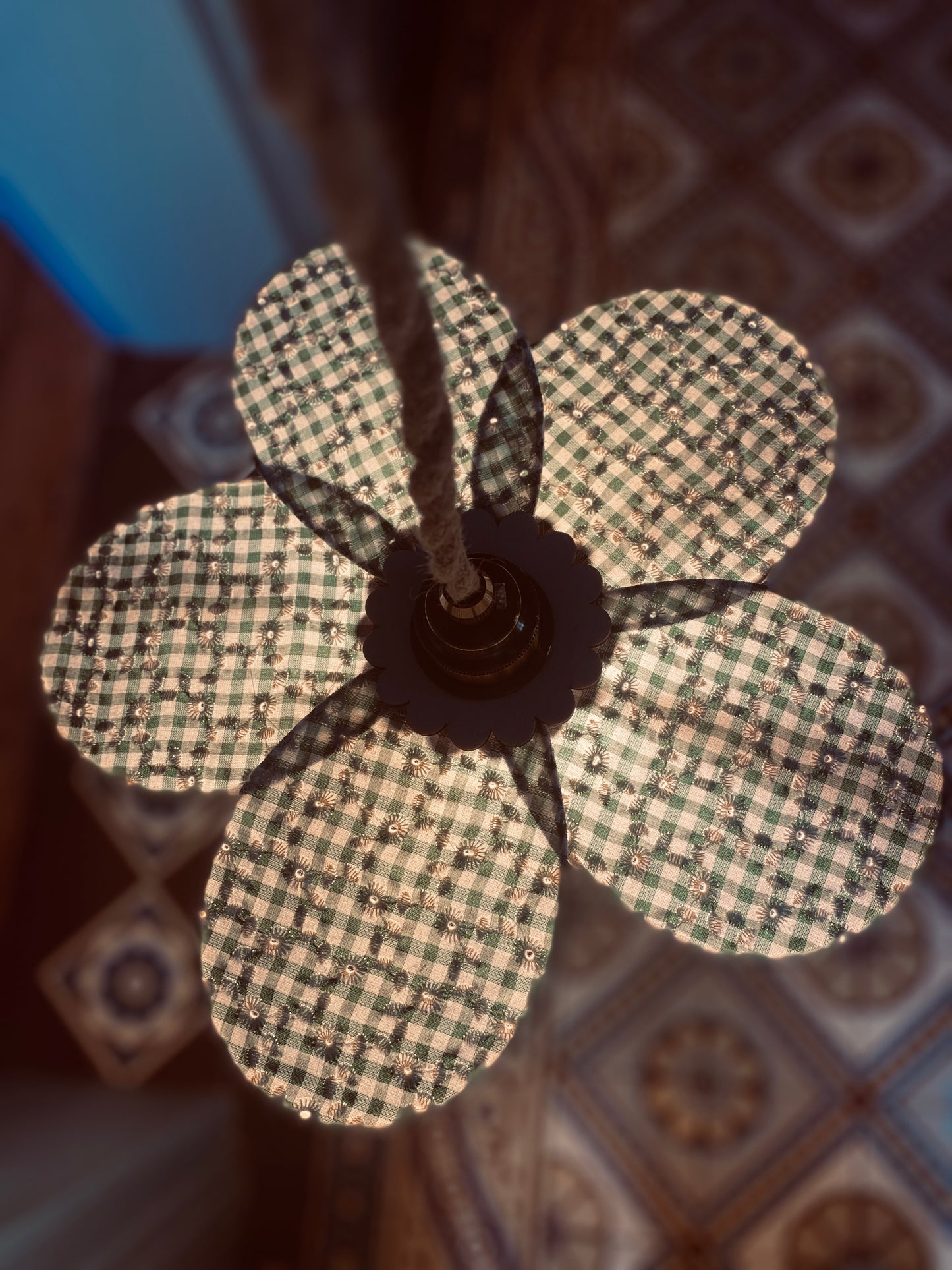 Lampe Anne vichy verte