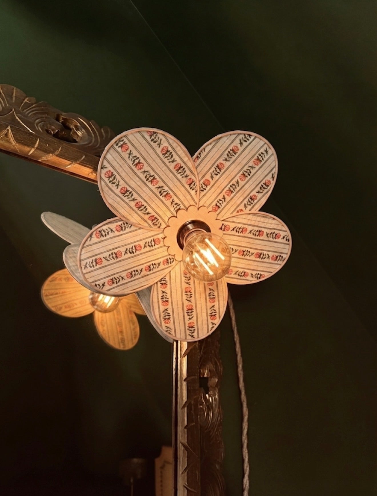 Anna – Lampe en gaze de coton fleurie | charme anglais vintage & douceur intemporelle