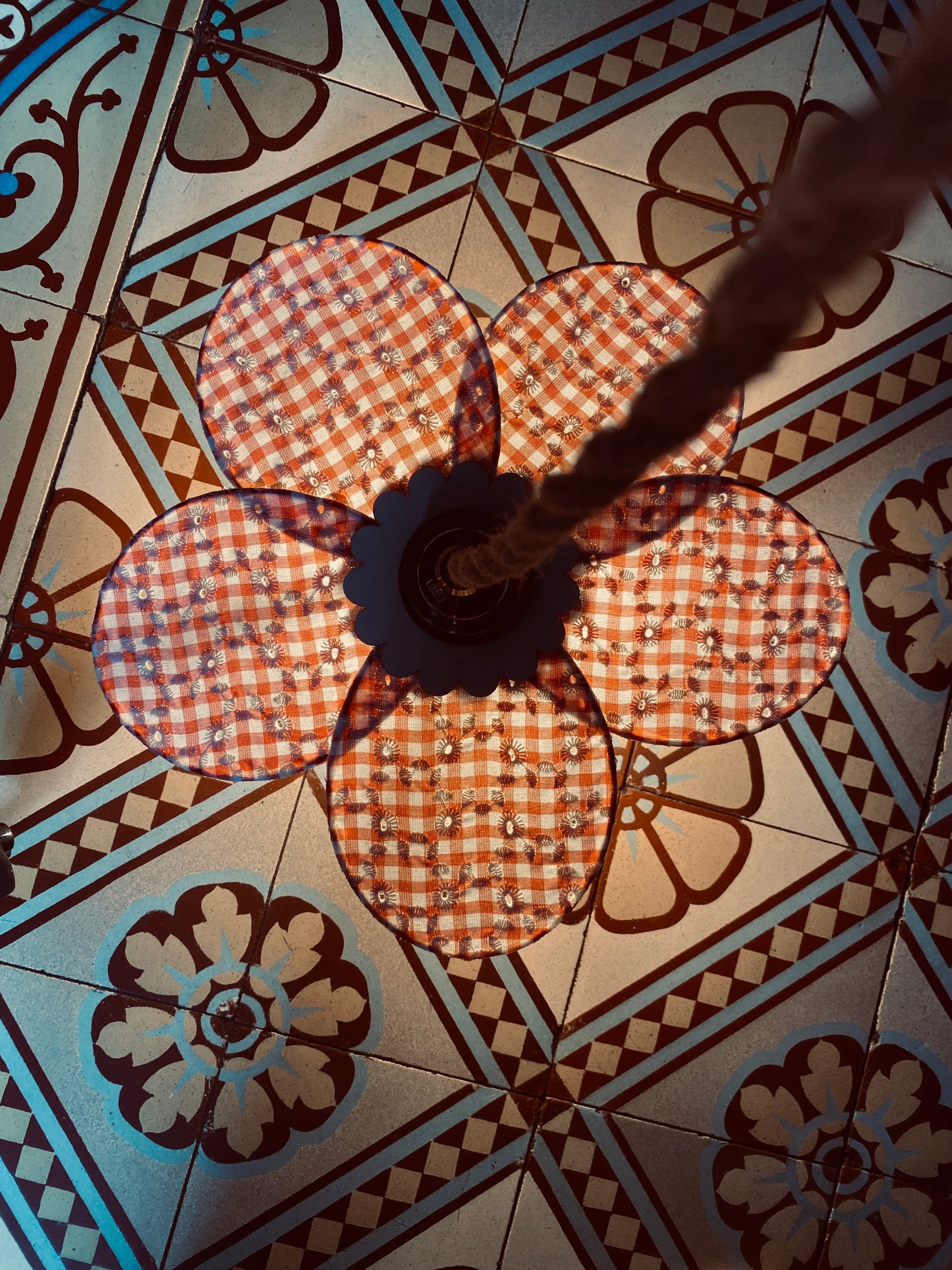 Lampe Anna vichy bordeaux