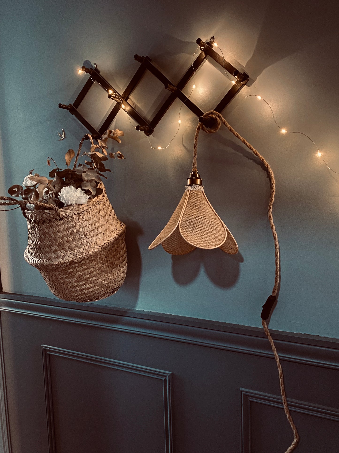Lampe Suzie en toile de jute naturelle