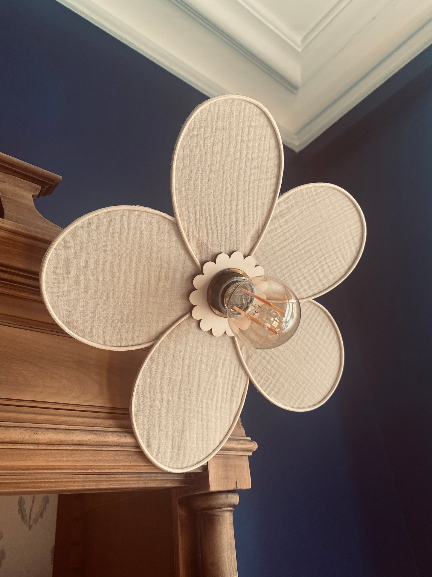 Lampe Anna en gaze de coton beige | douceur naturelle & élégance intemporelle