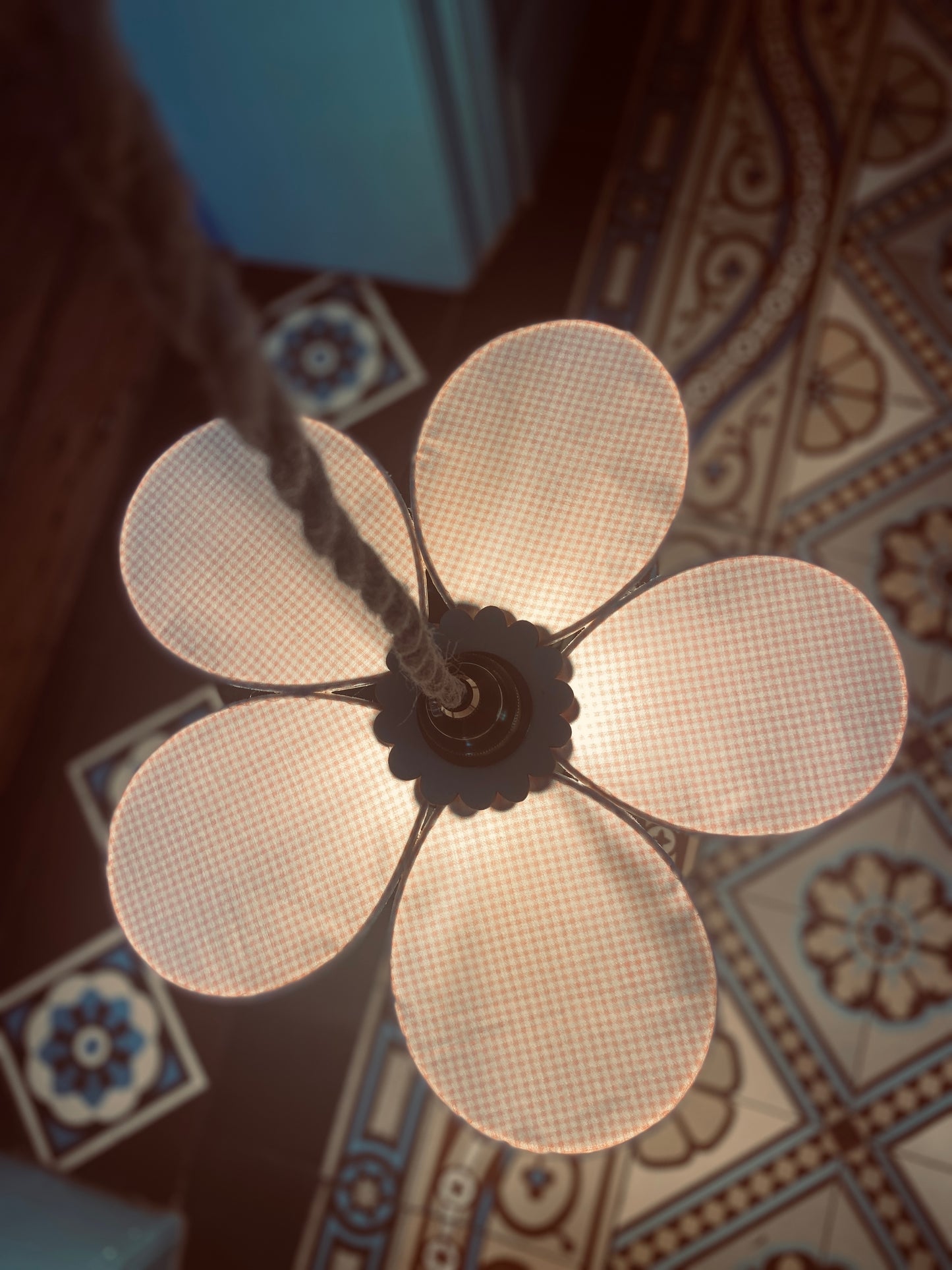 Lampe Anna vichy rose tendre
