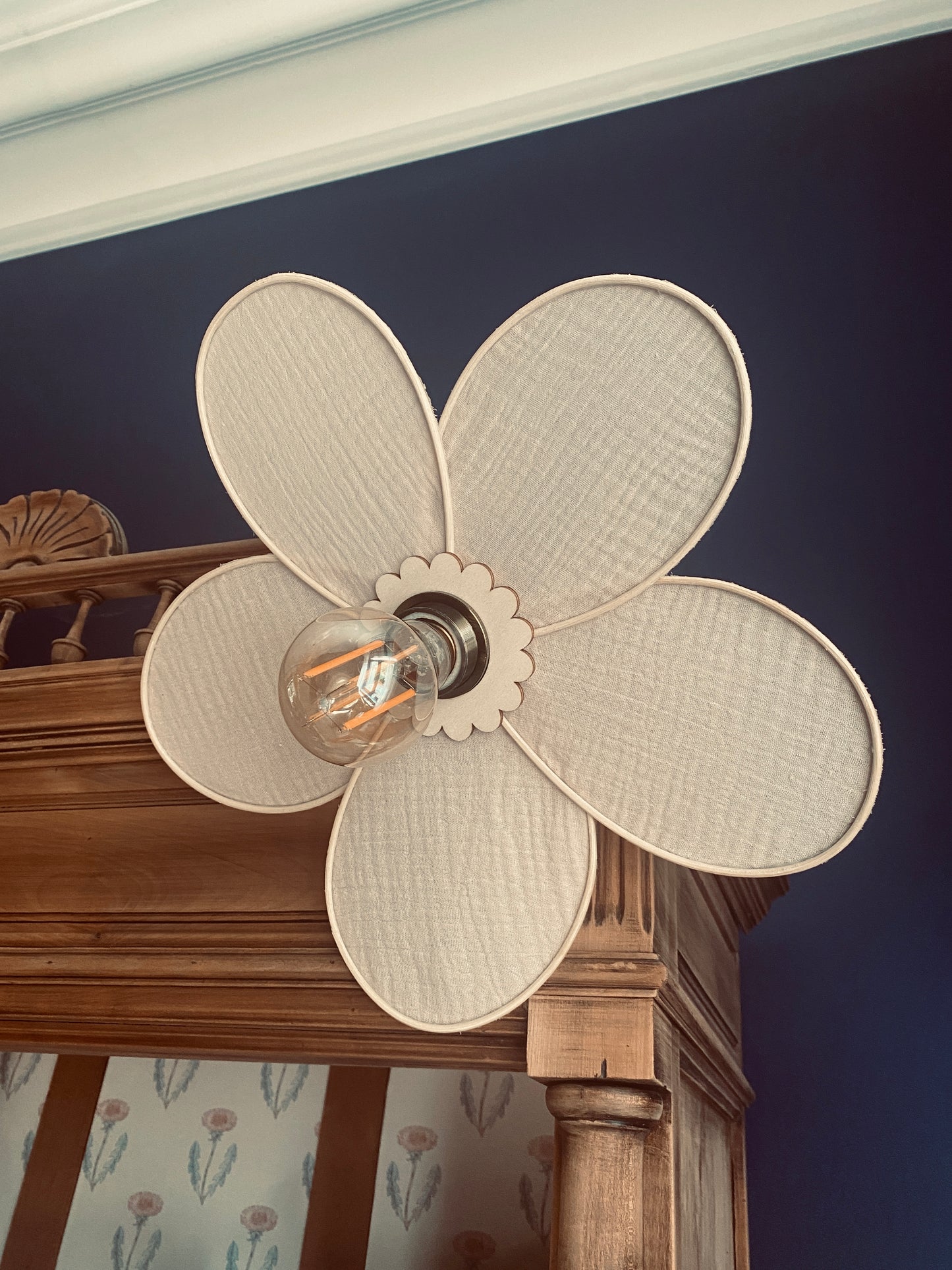 Lampe Anna en gaze de coton beige | douceur naturelle & élégance intemporelle
