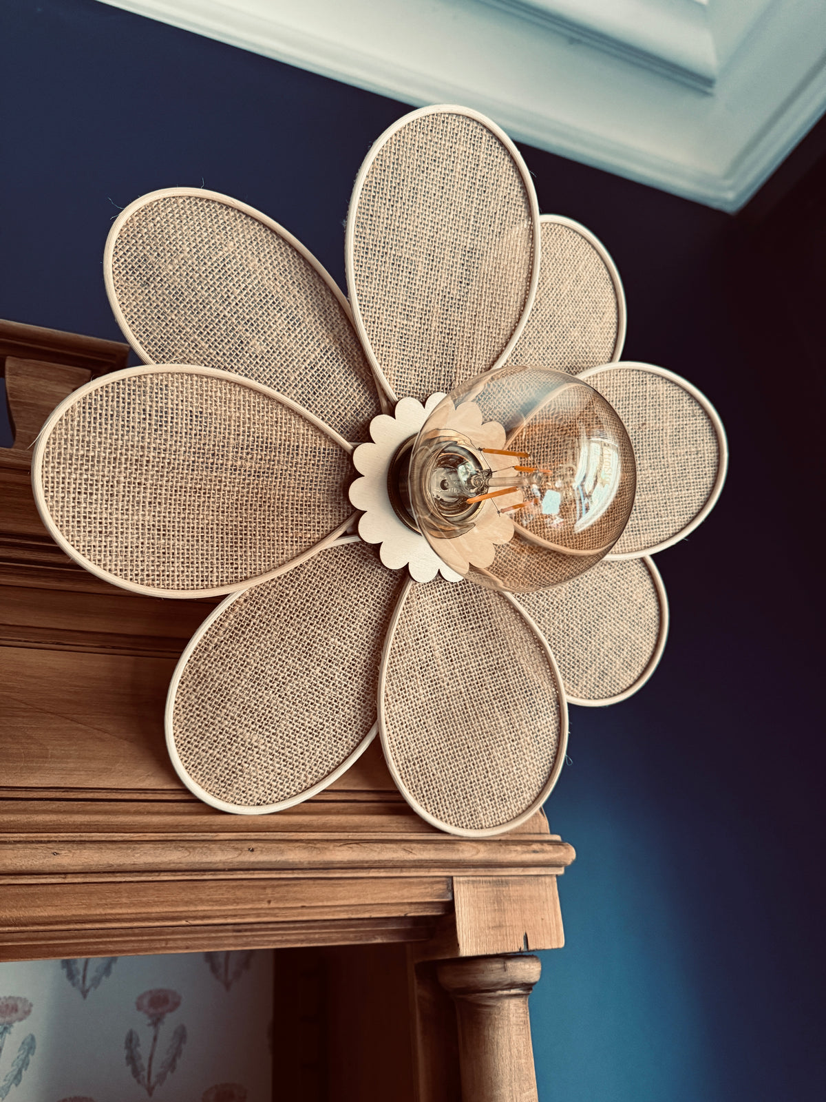 Marguerite – Lampe en toile de jute et rotin | esprit naturel & charme bohème