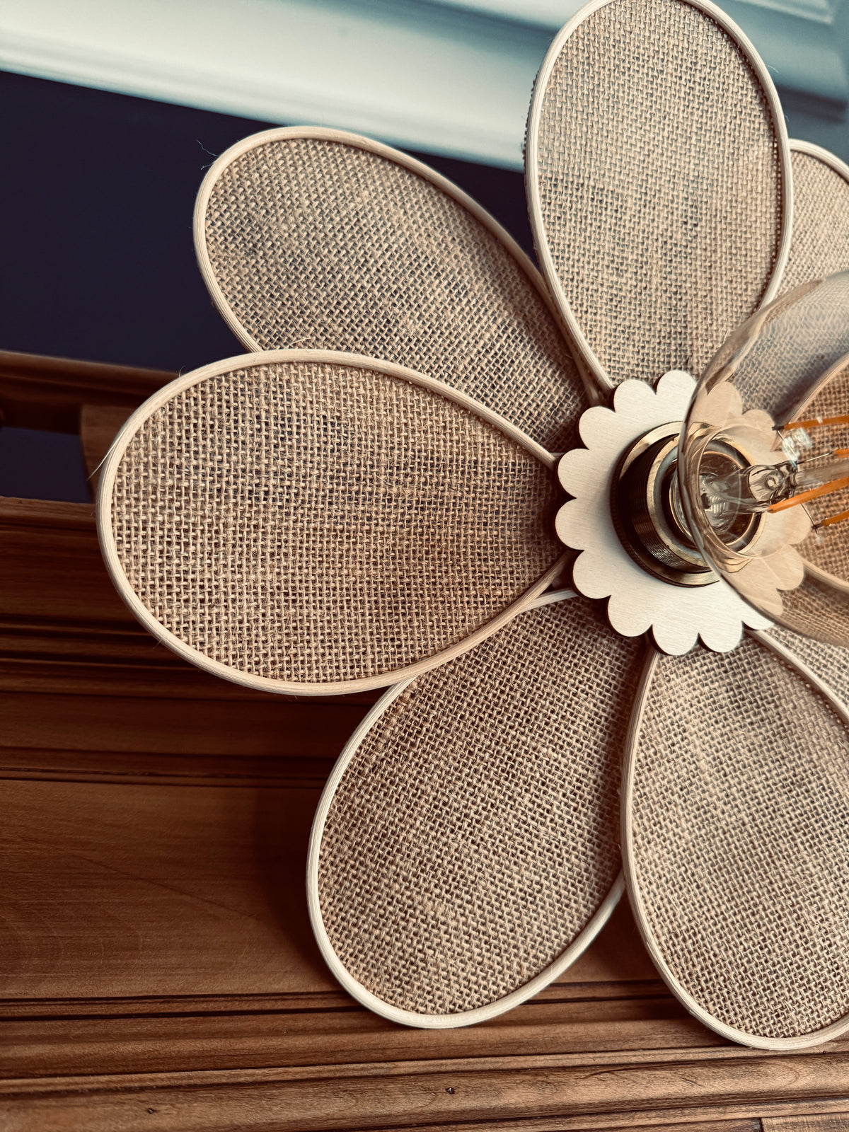 Marguerite – Lampe en toile de jute et rotin | esprit naturel & charme bohème