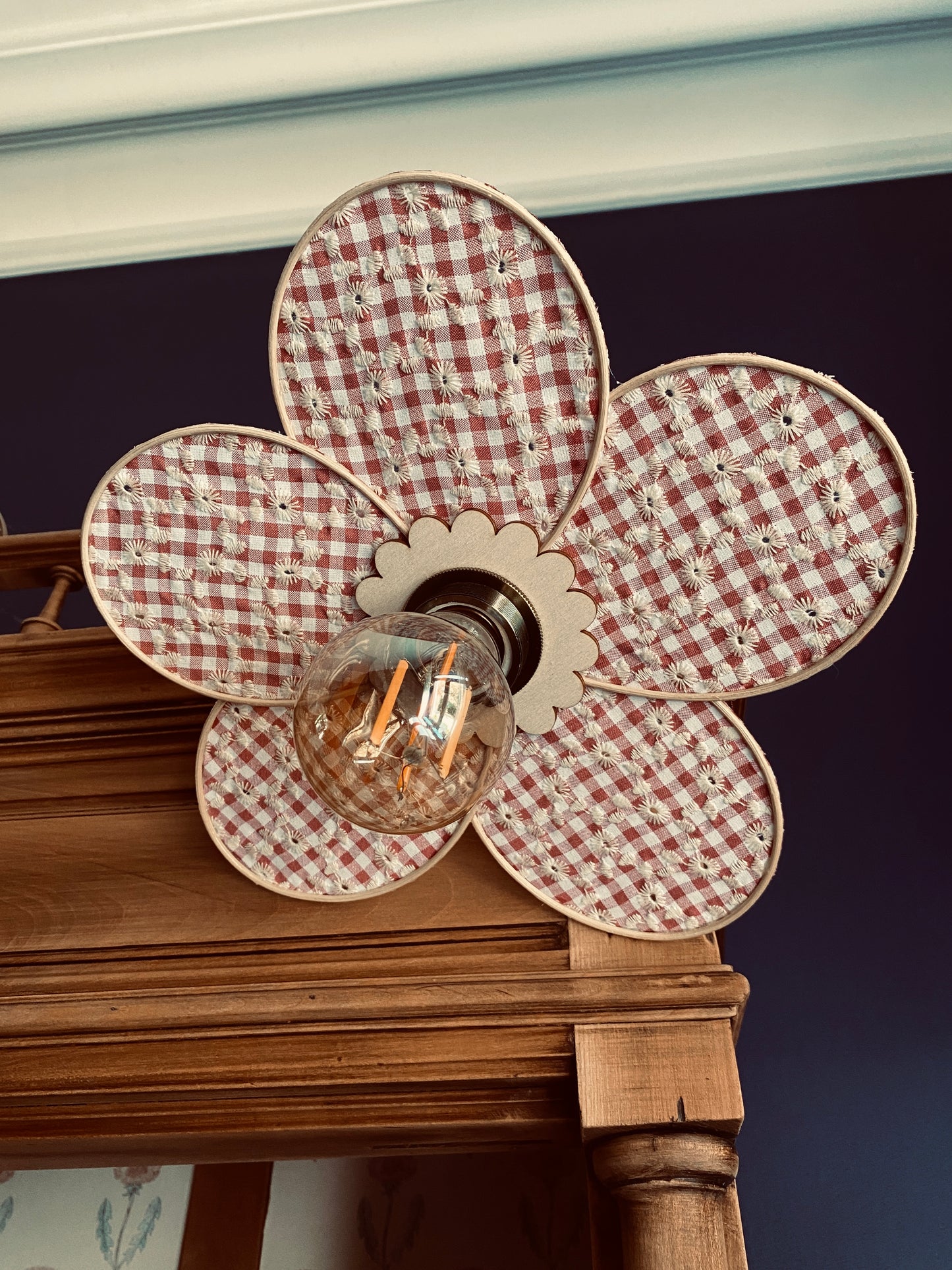 Lampe Anna vichy bordeaux