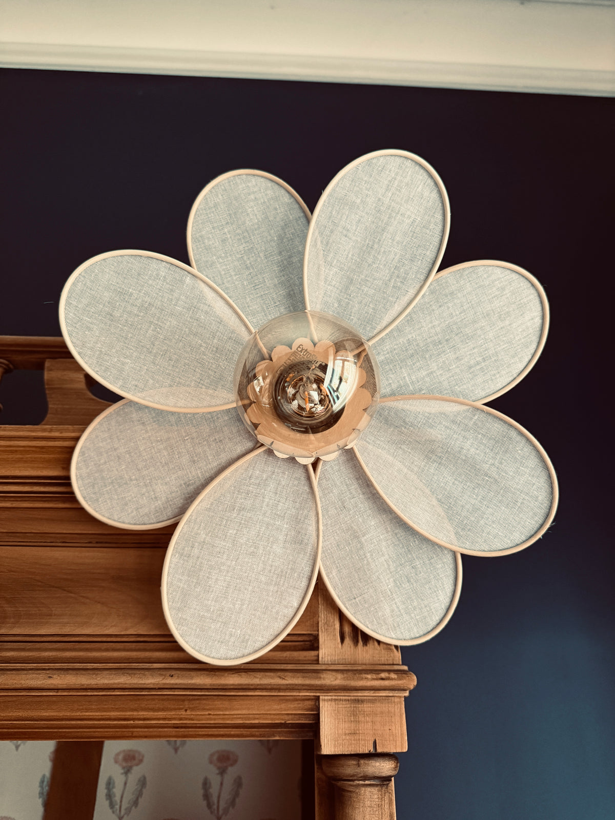 Marguerite – Lampe en voile de coton blanc et rotin | esprit naturel & charme bohème