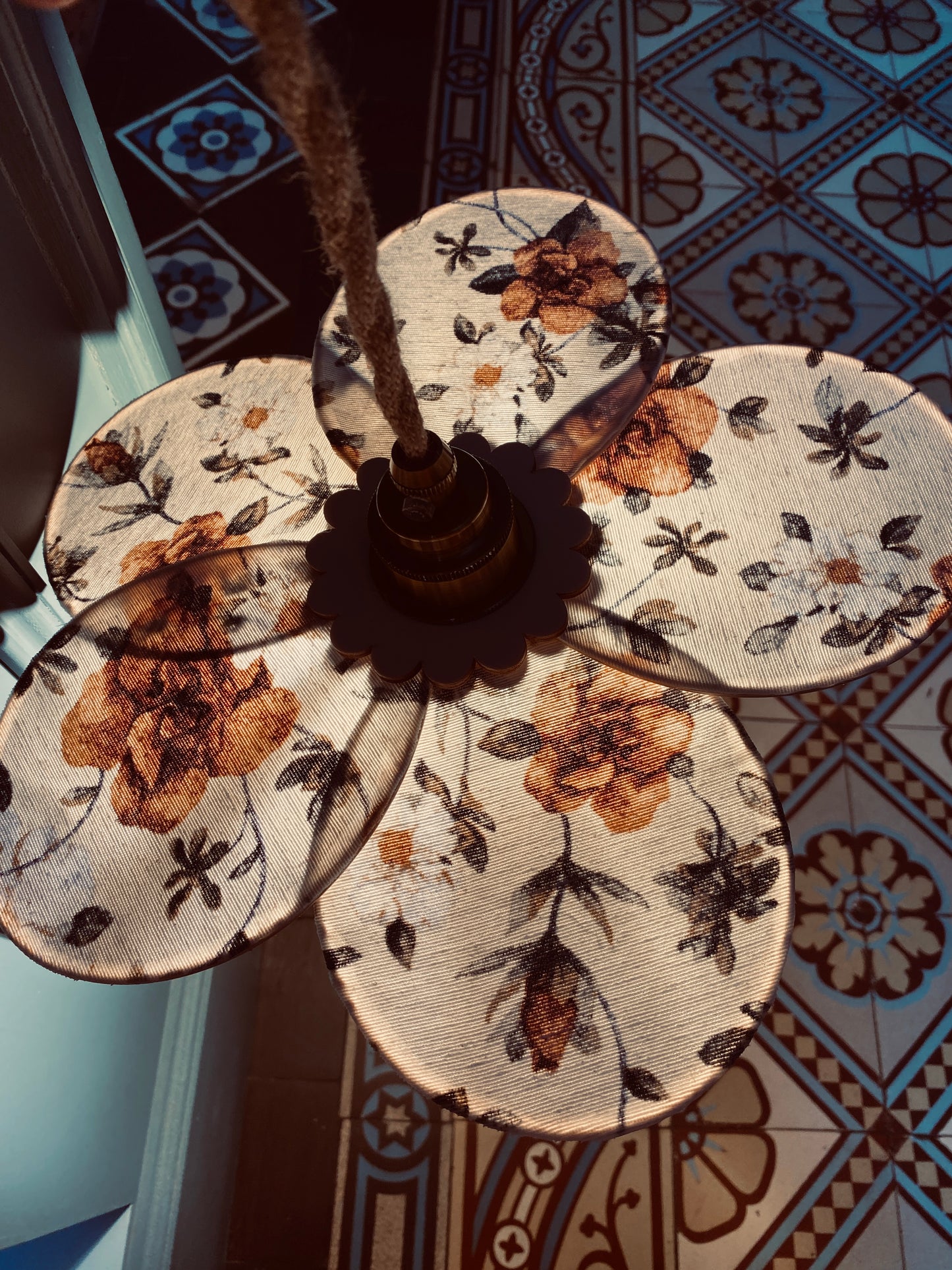 Lampe Anna charme anglais fleuri