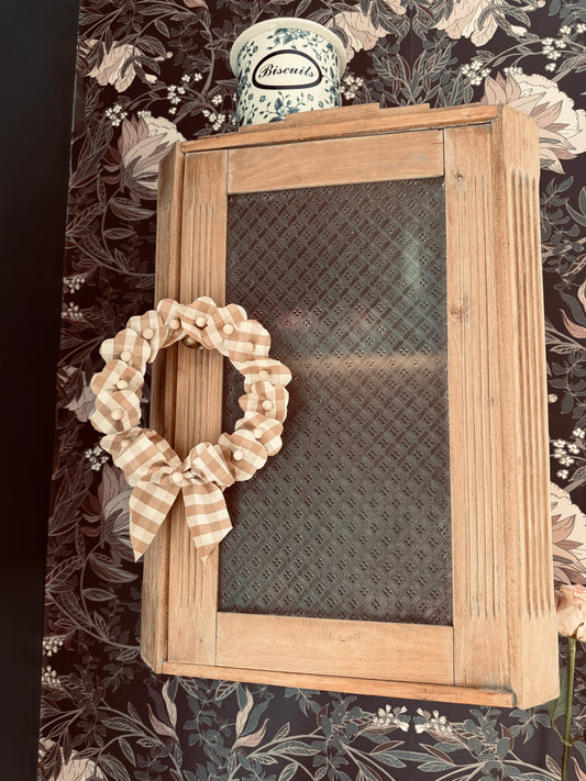 Couronne florale Madeleine vichy marron et broderie anglaise  (Copie)